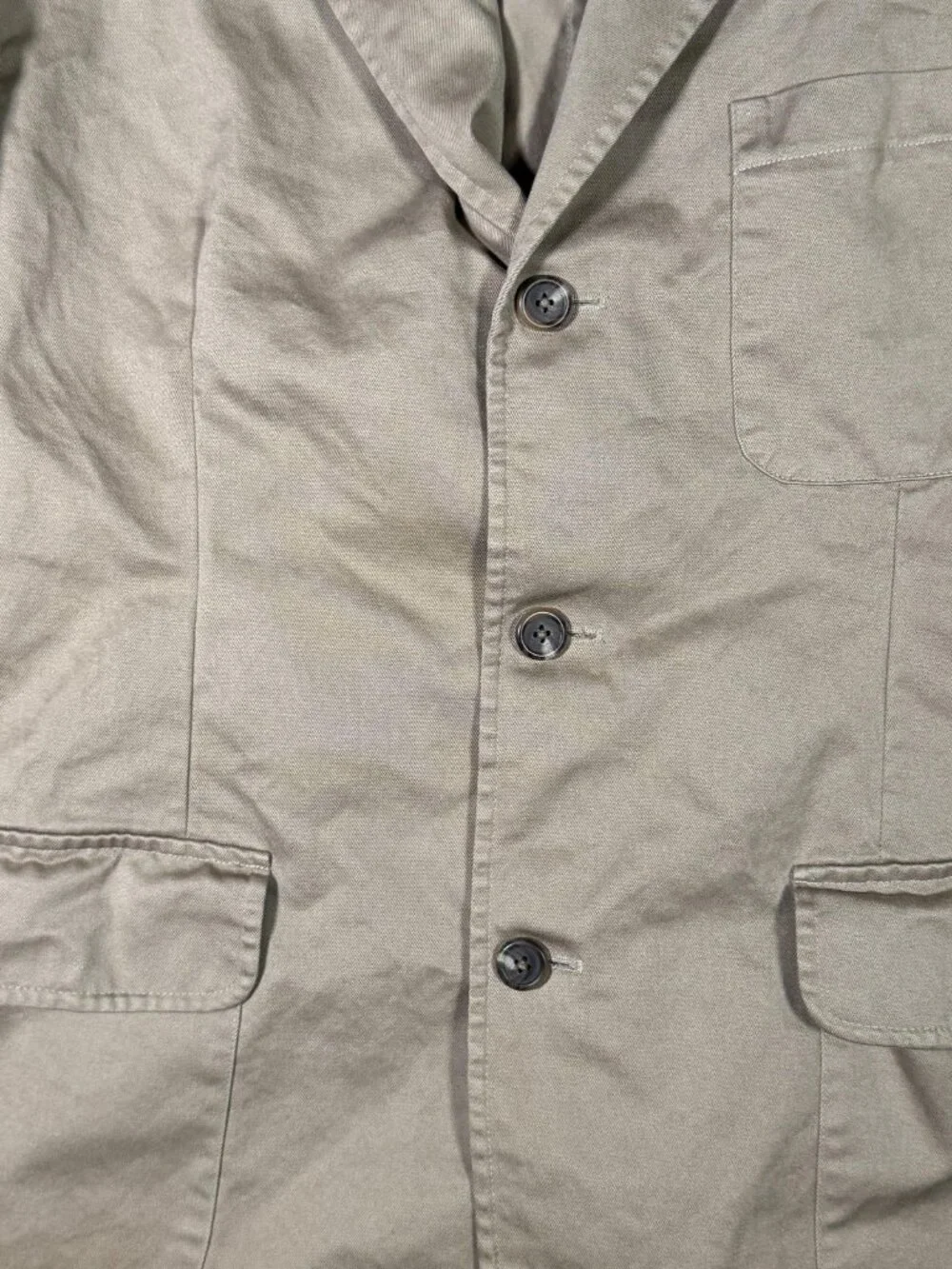 Vintage Polo Ralph Lauren Blazer Mens Large Beige Cotton Chore Sport Coat Jacket